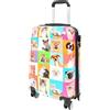 A1 FASHION GOODS 4 ruote bagagli rigido PC espandibile leggero valigie borse da viaggio animali animali stampa, multicolore, Small Cabin Size 20, Hardside Bagaglio espandibile su ruote