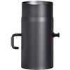 FIREFIX Tubo per stufa in acciaio spesso 2 mm (tubo fumo) in 120 mm di diametro, per stufe e fuochi da camino, Senotherm, grigio scuro, 250 mm di lunghezza con valvola di regolazione.