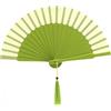 MAPIMANIA - Ventaglio da Borsetta Pieghevole Color Verde Acido in Legno e Seta con Custodia, Ventagli Matrimonio, Ventaglio Giapponese Resistente Dipinto a Mano
