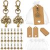 PH PandaHall 24 Set Sacchetti Albero della Vita Bomboniere Battesimo Feste Portachiavi Albero della Vita Sacchetti Regalo in Organza Bomboniere Matrimonio Borse a Rete Piccole per Nascita Compleanni