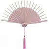 MAPIMANIA - Ventaglio da Borsetta Pieghevole Color Rosa e Acqua Marina in Legno e Seta con Custodia, Ventagli Matrimonio, Ventaglio Giapponese Resistente Dipinto a Mano