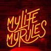 SIGNSHIP Insegna al neon My Life My Rules Insegne al neon dimmerabili per parete Lettera LED Luci al neon Insegna per casa Bar Matrimonio Man Cave Beer Cafe Bistro Club Party Decor Girl Gift