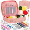 Aeelike Set da 59 Pezzi Kit Uncinetto, Filati Morbidi per Uncinetto, 0.6mm-6mm Uncinetti Ergonomici, Accessori per Uncinetti e Motivo Gattini Borsa Porta-accessori, Ideale per Principianti