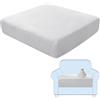 SHUOJIA Fodere per Cuscini per Divani, Protezioni per Cuscini per Sedili in Tessuto di Velluto Elasticizzato,Cuscino per Divano Fodera per mobili Coprisedile per Divano (Light Grey,1-Seater)