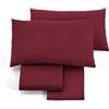 Puraluna - Lenzuola Maxi Coccole - set lenzuola matrimoniale MADE IN ITALY - sotto180X200cm h30cm (Bordeaux, King Size)