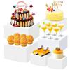 MsisieIve Espositore da Buffet per Aperitivo,Alzate per Buffet Bianco,set di 6 Supporti in Plastica per Torte,Dessert,Oggetti da Collezione,Gioielli,Supporto Cubico Annidabile di Varie Dimensioni