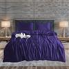 ZIMEL HOMES Set copripiumino in raso, 3 pezzi, morbido, setoso, con copripiumino e 2 federe (melanzana, king size (standard britannico))