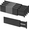 Utoplike Divisori per cassetti in bambù di grandi dimensioni, cassetti da cucina regolabili alti 10,1 cm per l'abbigliamento, con caricamento a molla, per bagno, cassettiera, scrivania, 4 pz.