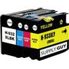 Supply Guy 4 Cartucce Per Stampanti con Chip compatibile con HP 932 933 932XL 933XL per HP OfficeJet 6100 6600 6700 7110 7510 7600 7610 7612