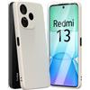 HOWKEKER Cover per Xiaomi Redmi 13 4G custodia con 1 Pezzi Pellicola Vetro Temperato, Custodia in Morbida Silicone Liquido Sottile Antiurto Cover per Xiaomi Redmi 13 4G (6.79) - Bianco