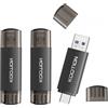 KOOTION USB 3.0 Chiavetta USB Tipo C 128 GB 3 Pezzi OTG 2 in 1 Chiavetta USB C 128GB Nero Pendrive 128GB Piccolo e Leggero Set Pendrive Tipo C Memoria Per Android/Window/PC/MacBook, ect