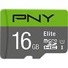 PNY Elite Scheda di Memoria microSDHC 16GB + Adattatore SD, Velocità di Lettura fino a 100MB/s, Classe 10 UHS-I, U1 per video Full HD