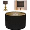 MeYuxg Paralume in tessuto di lino, realizzato a mano, per lampada da terra, lampada a sospensione e lampada da tavolo, attacco E27, luce antiriflesso, diametro 30 cm x altezza 20 cm (nero)