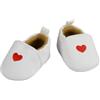 Heless 5301 - Pantofola per Bambole, in Beige e con Cuore Rosso, per Bambole e Peluche di Dimensioni 30-34 cm