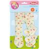 Heless 577 - Collant per Bambole con Calze ''Heart Confetti'', in Beige e Cuori Colorati, per Bambole e Peluche Misura 35-45 cm