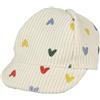 Heless Depesche 2531 - Cappy per Bambole ''Heart Confetti'' in Beige con Cuori Colorati, per Bambole e Peluche di Dimensioni 35-45 cm