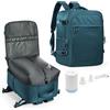livbote Zaino da viaggio sottovuoto bagaglio a mano 45x36x20 - Zaino da cabina con sistema di vuoto Airbag per donna e uomo -Blu pavone