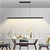 Lanekd Lampada a Sospensione Ufficio LED Dimmerabile Sala Pranzo Lampada Tavolo Pranzo Cucina Lampade Soffitto con Telecomando, Moderna Design Lampadario per Soggiorno Camera Letto (L120cm, Nero)