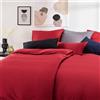 Blumtal Set Copripiumino 135x200cm e 1 Federa 40x80cm in Raso, Set Biancheria da Letto in Cotone Satinato, Rosso Aurora
