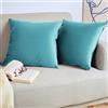 Blumtal Set di 2 Federe Cuscini Divano 60x60 cm in Velluto, con Chiusura Lampo Invisibile, Eleganti Copricuscini Divano in Morbido Velluto,Taglia 60 x 60, Blu