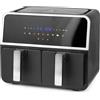 EMERIO Friggitrice digitale a doppia aria calda | AirFryer | Frittura con aria calda senza olio aggiuntivo | 2 x 4,5 l di volume | 7 programmi | Funzione SYNC FINISH (entrambi finiti