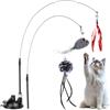 Wukemaoyi 2 Pz Gioco Gatto Interattivo, Uccellino Giochi per Gatti Interattivi in Casa, Giochi Gatti Interattivi, Giocattolo Interattivo, Gioco per Gatto Giocattolo Bastone con Ventosa, + 3 Uccelli