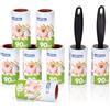 Nobleza Rullo Levapelucchi per Rimuovere Peli di Animali e Polvere dai Vestiti, Sedili Auto, Mobili, Divani, Set Rulli Levapelucchi Composto da 2 Manici e 8 Ricariche da 90 Fogli