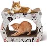 Nobleza Raschietto per Gatti di Cartone Supporto per il Riposo a Forma di Gatto Tappetini Tiragraffi per Gatti con Erba Gatta