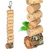 Kork-Deko Collana per sgranocchiare in sughero naturale | Collana in sughero | Altalena per uccelli da sgranocchiare | Disinfettata termicamente