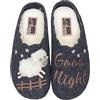 Manitu Home Pantofole, Donna, Nero, 42 EU