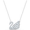 Swarovski Collana Dancing Swan, Cigno, Bianca, Placcato rodio