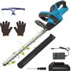 Oamger Tagliasiepi professionale senza fili 21V con 7500mAh, batteria e caricatore rapido,doppia lama di taglio,diametro di taglio 15mm, lunghezza di taglio 55cm, per giardino, prato e cortile (Blu)