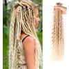 Seimainurs Estensioni dreadlock sintetiche da 24 pollici, dreadlocks hippy su un lato largo 0,6 cm, capelli ricci crochet stile reggae da donna (18 ciocche)