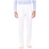 Ciabalù Pantaloni Lino Uomo con Pinces Frontali Tinta Unita vestibilità Comoda Pantalone Leggero Estivo Elegante Sportivo (IT, Testo, 3XL, Regular, Regular, Bianco)