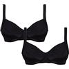 Cotonella 2 Pezzi Reggiseno CD053 Senza Ferretto- Coppa C TG 8 Nero