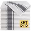 SIDORENKO Loco Bird strofinacci cucina cotone 45x75 cm bianco monochromatico - Set di asciugamani da cucina di in 10 pezzi - Asciugapiatti - stracci cucina in cotone per asciugare