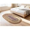 Craft Trade Multicolore Lavabile Boho Tappeto in Iuta Intrecciato a Mano Reversibile Ovale Tappeto di Juta per Cucina Soggiorno e camera da Letto- 90x150 cm