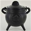 Prezents.com Fiesta Studios - Calderone in Ghisa con Pentacolo, 800g, Nero, con Coperchio Rimovibile e Maniglia in Metallo, Idea Regalo per Streghe e Pozioni Wicca e Neopaganismo