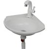 LLXNQ026 Lavabo Angolare a Muro Lavabo Triangolare Plastica per Bagno Piccolo,Lavello Cucina Lavello a vasca singola per Caravan o Casetta,Lavatoio Lavapanni Monoblocco