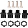 Tbest Adattatore Ruota Esagonale RC, Conversione da 12mm a 17mm Adattatore per Ruote Universale for Appassionati RC 1/10 Scala Auto Radiocomandate Nero