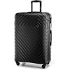 WITTCHEN Valigia da viaggio grande trolley valigia grande valigia check-in guscio rigido in ABS con 4 ruote piroettanti chiusura a combinazione maniglia telescopica Cube Line Nero