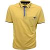 Marbas New Polo in Filo di Scozia, Giallo con Dettagli Blu Navy, Manica Corta 52436