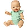 Heless 54030 - Bambola Bambina con Corpo in Mussola, con Volant Color Menta, in Cotone Biologico al 100 per Cento, Misura 34 cm