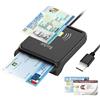 Recbot Lettore CIE 3.0 Carta d'Identità e Tessera Sanitaria, Lettore Smart Card Firma Digitale, Lettore di Smart contatto e contactless CIE/CRS/CNS, Lettore NFC Compatibile con Windows 10 e Windows 11