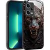 YUXING Cover per Xiaomi Redmi Note 12 Pro 5G - Abstact Art Geometry Pattern Antigraffio Vetro Back Cover, Custodia Antiurto Antiscivolo Sottile (Tiger)