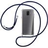 SIMao Cover Collana per Cellulare Compatibile con Samsung Galaxy A6 2018 Custodia Trasparente Silicone con Cordino Necklace Case Antiurto Protettivo Cover Custodia da Collo Custodia con Cordino, Blu