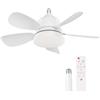 GuKKK Ventilatore da Soffitto Con Luce e Telecomando, 18'' LED Dimmerabile Plafoniera con Ventilatore, Super Silenziosa Lampadario con Ventilatore da Soffitto, E27 Plafoniera Led Soffitto, 3 Velocità