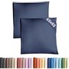 CGK Unlimited Federa 65x65 Blu marino - Set da 2 - Federe in Microfibra di Alta Qualità - Morbide, Confortevoli e Lavabili in Lavatrice - Federa 65x65 per Cuscini, Set 2 Federe Blu marino - OEKO-TEX Certificato