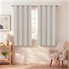 BellaHills Tende Oscuranti per Interni con Anelli 2 Pezzi 140L x 145A cm Tende Termiche per Soggiorno e Camera da Letto per Salotto Moderne Tenda Fonoassorbente, Bianco Avorio