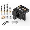 Hyuceng Guida di Posizionamento 6/8/10/15 mm 3 in 1 Kit di Utensili Guida per Trapano Regolatile Dima per Spinatura Legno con 5 Fori Perforazione per Localizzatore per Fori Tascabili per Carpenteria